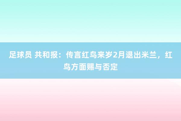 足球员 共和报：传言红鸟来岁2月退出米兰，红鸟方面赐与否定