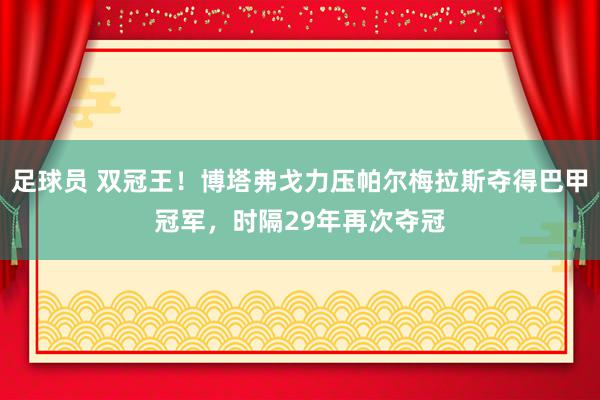 足球员 双冠王！博塔弗戈力压帕尔梅拉斯夺得巴甲冠军，时隔29年再次夺冠