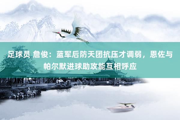 足球员 詹俊：蓝军后防天团抗压才调弱，恩佐与帕尔默进球助攻能互相呼应